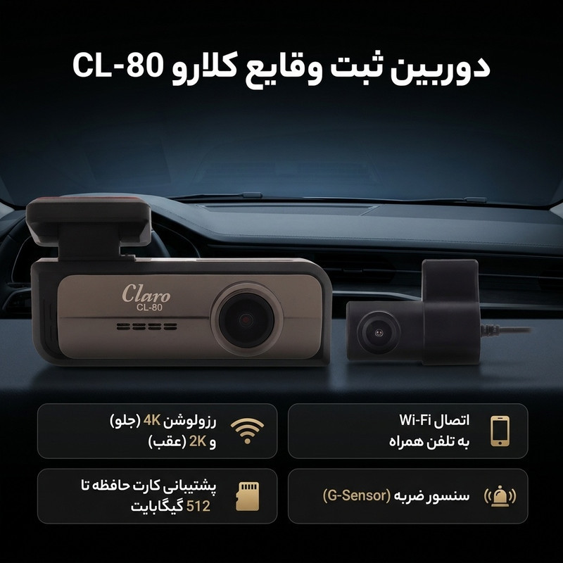 دوربین ثبت وقایع کلارو مدل CL-80 مجموعه 2 عددی