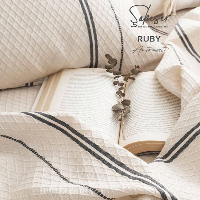 سرویس روتختی دو نفره 3 تکه شاهسِر مدل Ruby Antrasit C.K
