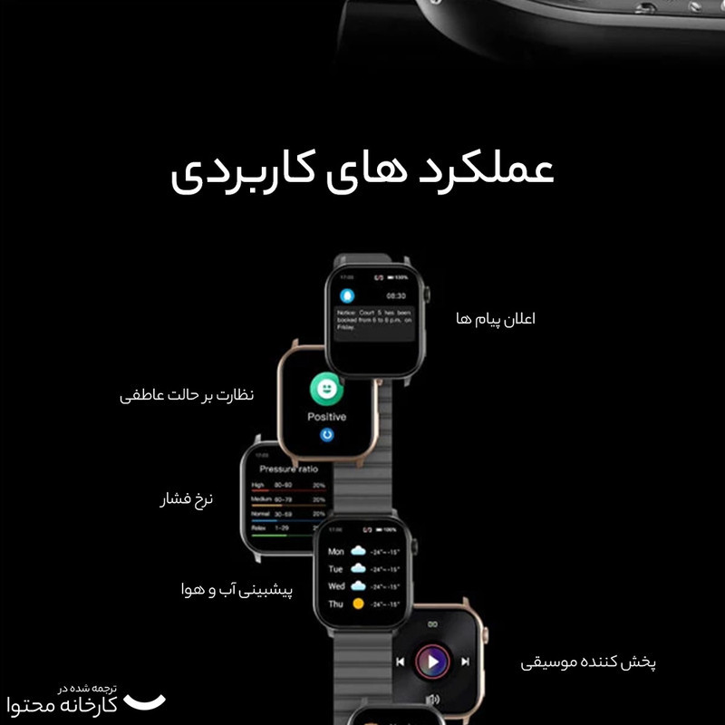 ساعت هوشمند آی می لب مدل IMILAB W02 دارای قابلیت های صفحه نمایش رنگی، صفحه نمایش لمسی، کنترل موسیقی (Music Player)، کنترل سطح اکسیژن خون، قابلیت مکالمه از طریق بلوتوث بند سیلیکون