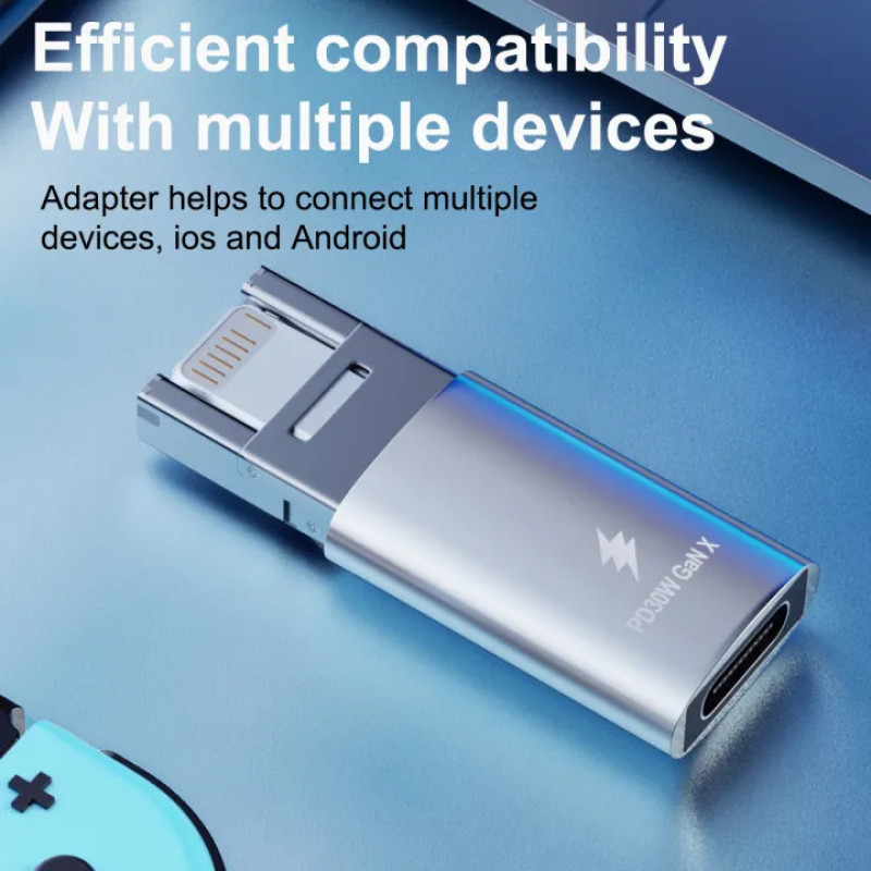 مبدل USB-C 3.0 OTG به USB MICROUSB لایتنینگ مدل IPAND3000M