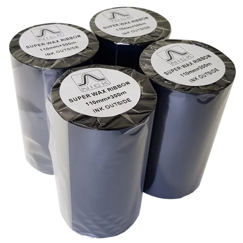ریبون پرینتر لیبل زن نیک مدل Superwax 110mm x 300m بسته 4 عددی