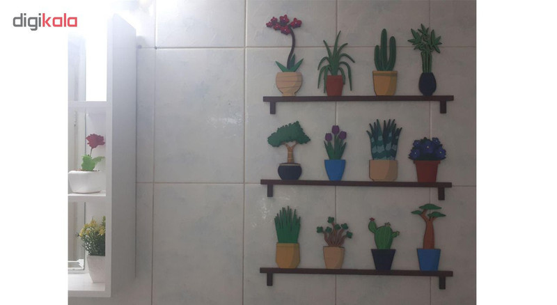 استیکر چوبی ژیوار طرح طاقچه گلهای بهاری