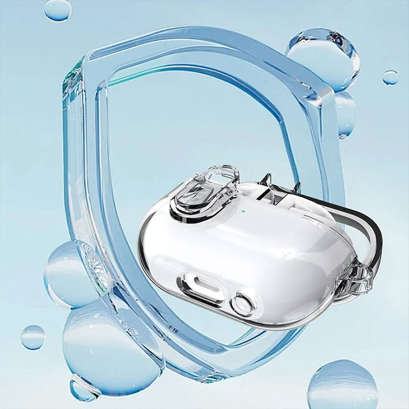 کاور انتک مدل Clear Protective مناسب برای کیس هدفون بی سیم سامسونگ Galaxy Buds 3  3 Pro به همراه آویز