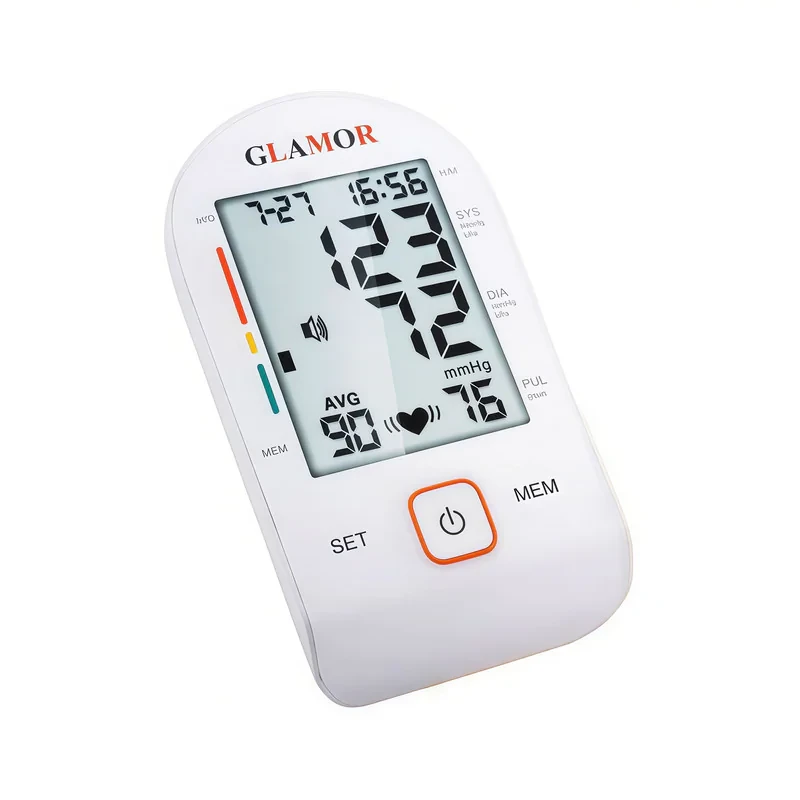 فشارسنج دیجیتال بازویی گلامور مدل PG-800B19 با قابلیت اعلان صوتی فارسی، تشخیص آریتمی قلب، حافظه 90 جایگاه، دو عدد کاف سایز 22 تا 42 سانتی‌متر و عملکرد با برق و باتری