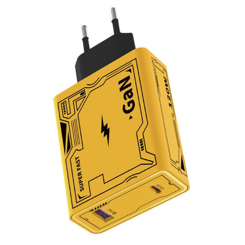 شارژر دیواری 120 وات مدل HX111-A+C به همراه کابل تبدیل USB  USB-C به لایتنینگ  USB-C