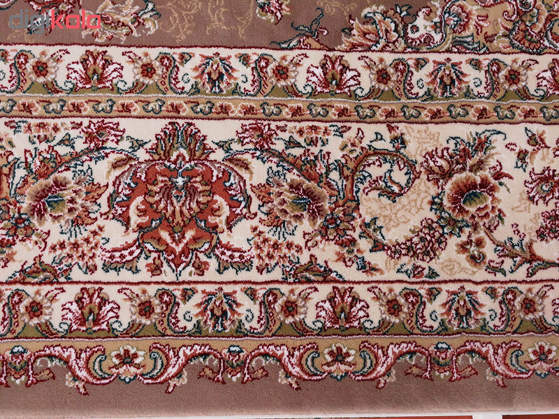 فرش ماشینی زمرد مشهد مدل بهشت زمینه گردویی