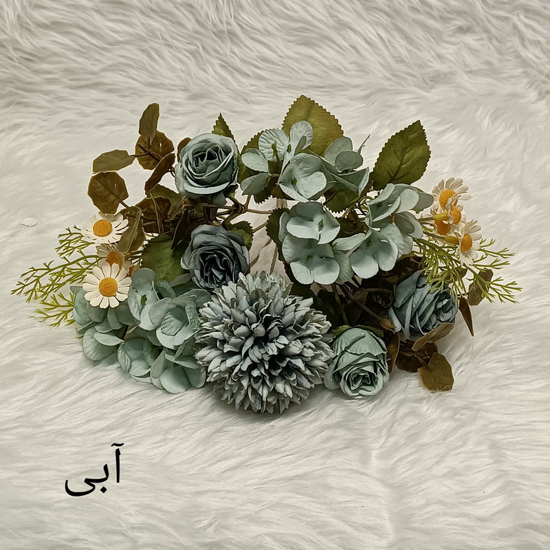 گل مصنوعی مدل بوته رز ارتانزیا مخلوط مینیاتوری