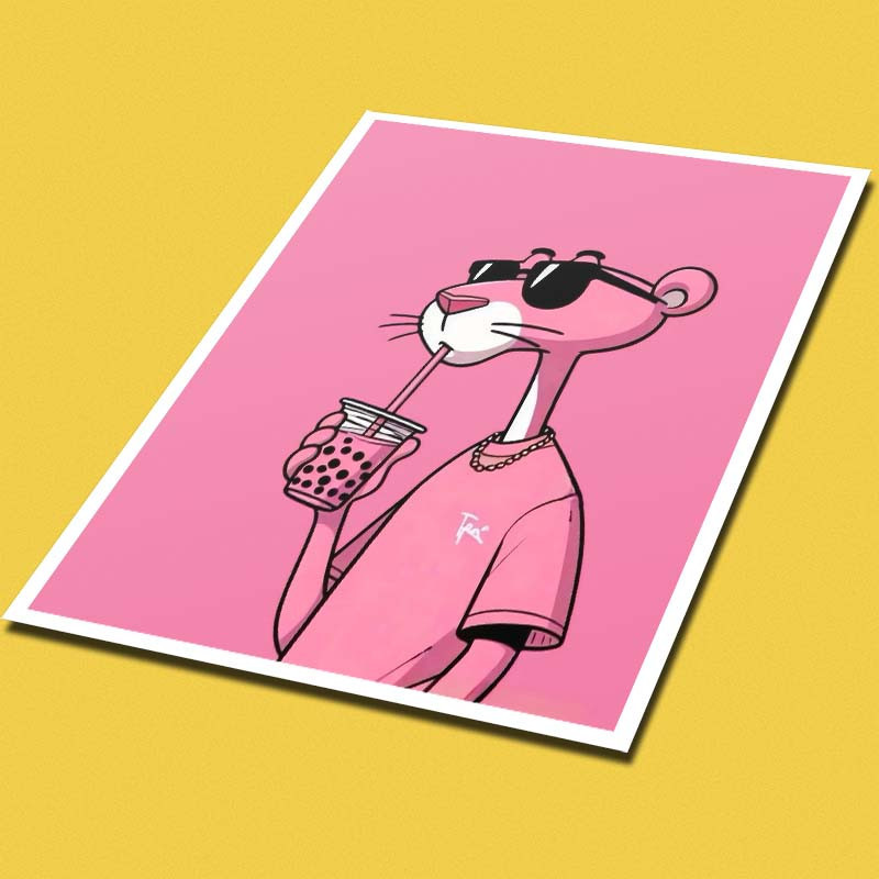 پوستر کارنيکا طرح پلنگ صورتی pink panther کد 31213 مجموعه 8 عددی