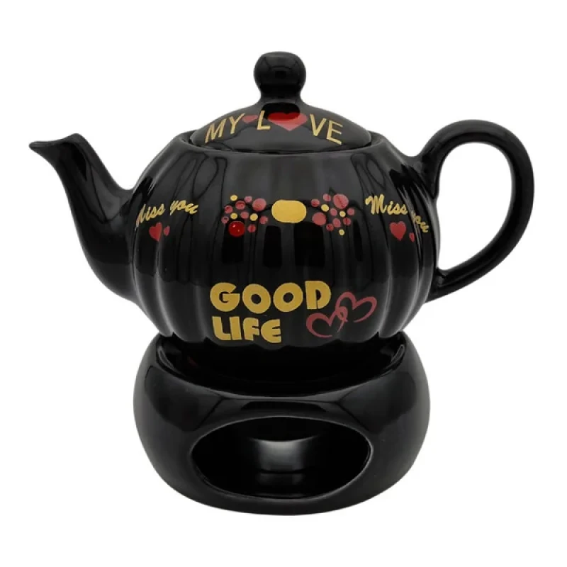 قوری و وارمر قوری مدل صدفی کد 2413xgood گنجایش 500 میلی لیتر