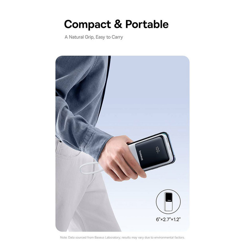 پاوربانک 22 وات بیسوس مدل LIPOW Dual ظرفیت 20000 میلی‌آمپرساعت به همراه کابل USB-C و لایتنینگ