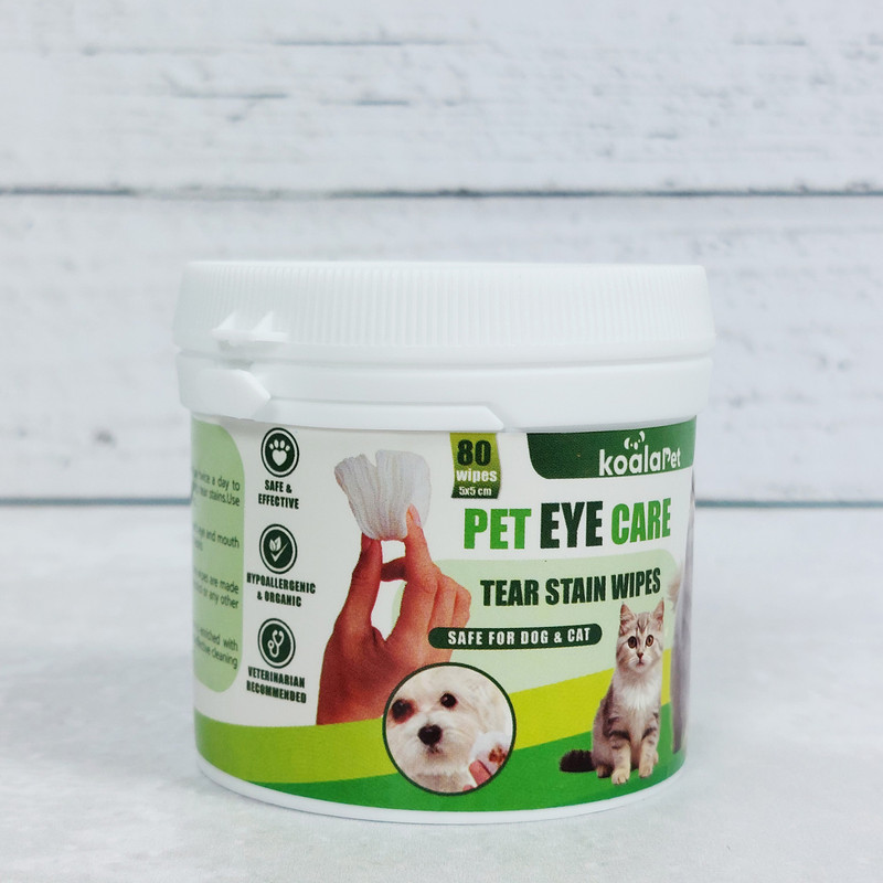 دستمال مرطوب سگ و گربه مخصوص اطراف چشم کوالاپت مدل Eye Wipes01 بسته 80 عددی