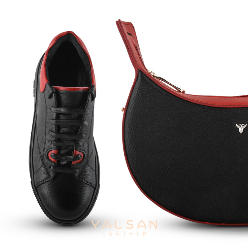 ست کیف و کفش روزمره زنانه چرم یلسان مدل رامیلا کد 961-ATRIN-HRM