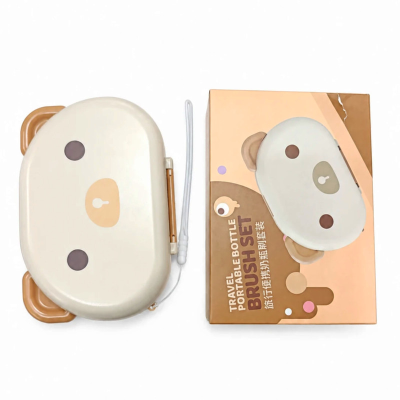 برس شیشه شوی مدل BRUSH SET طرح خرسی مجموعه 7 عددی