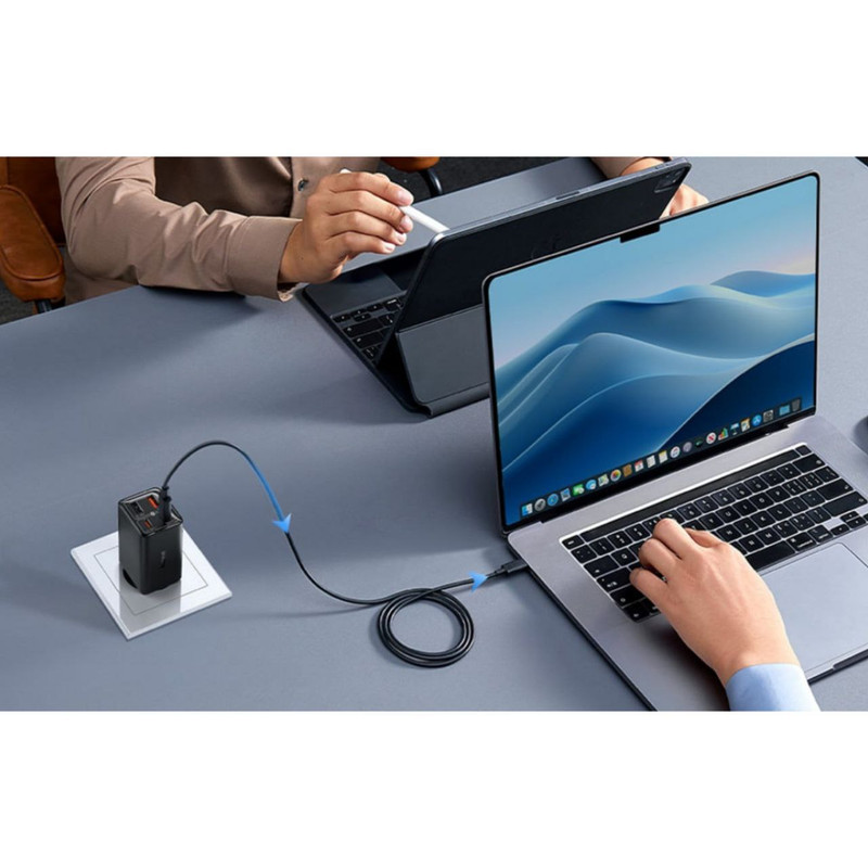 شارژر دیواری 65 وات بیسوس مدل GAN6 PRO 65W به همراه کابل USB-C