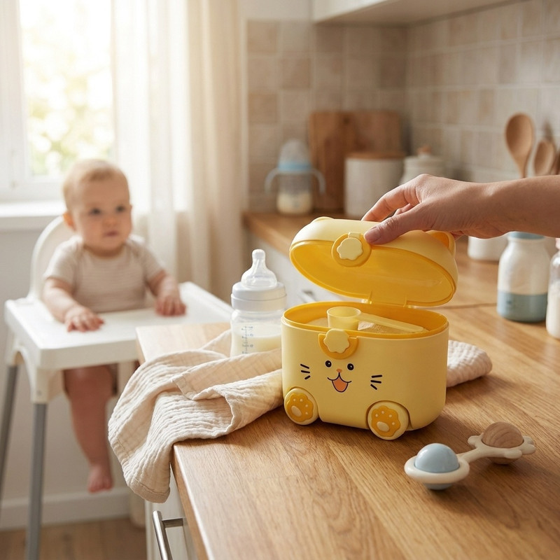 ظرف نگهدارنده شیر خشک کودک مدل گربه ای