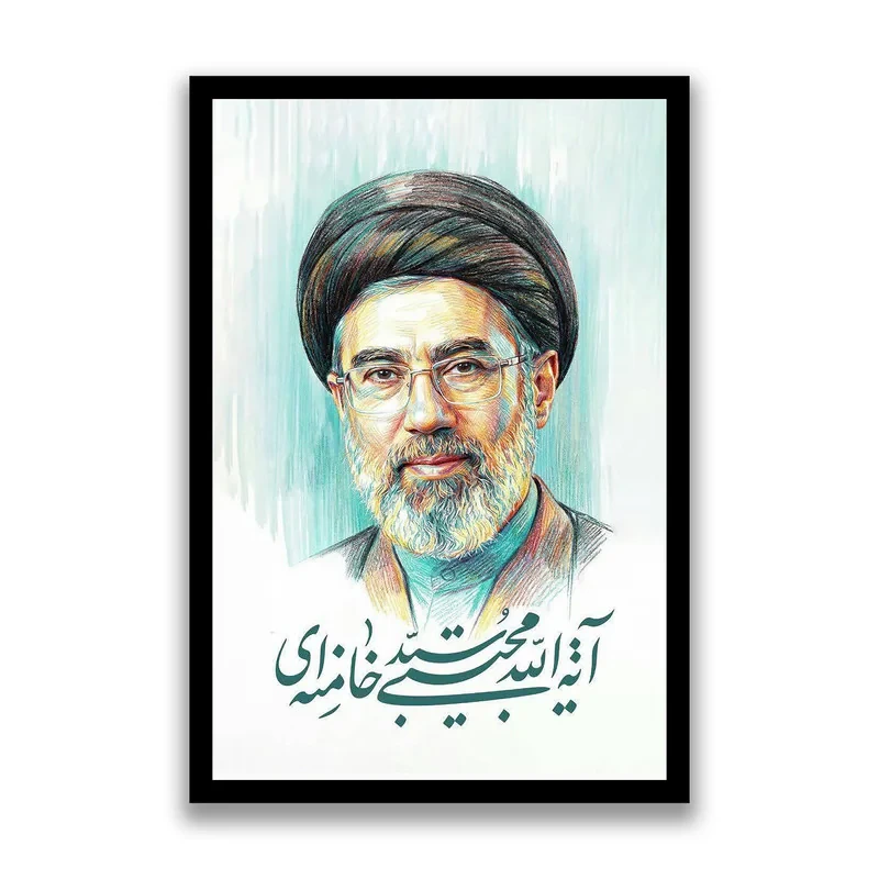 تابلو بکلیت طرح رهبر سید مجتبی خامنه ای مدل s10558 فریم مشکی