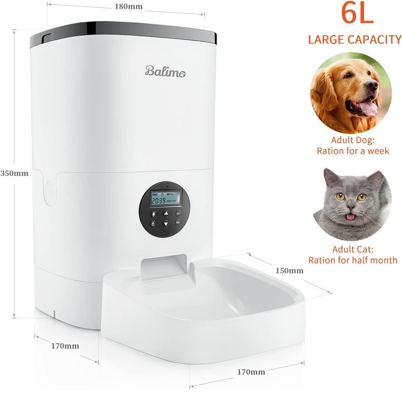 ظرف غذای اتوماتیک سگ و گربه بالیمو Samart Pet Life-6L
