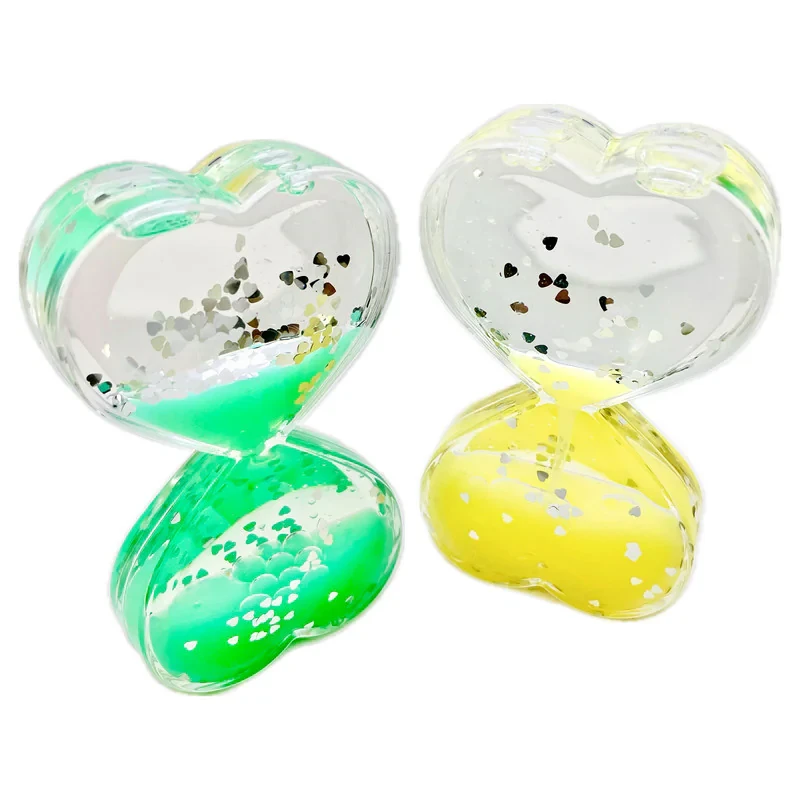 ساعت شنی مدل ژله ای روغنی طرح قلب پاستیلی کد 00377.378