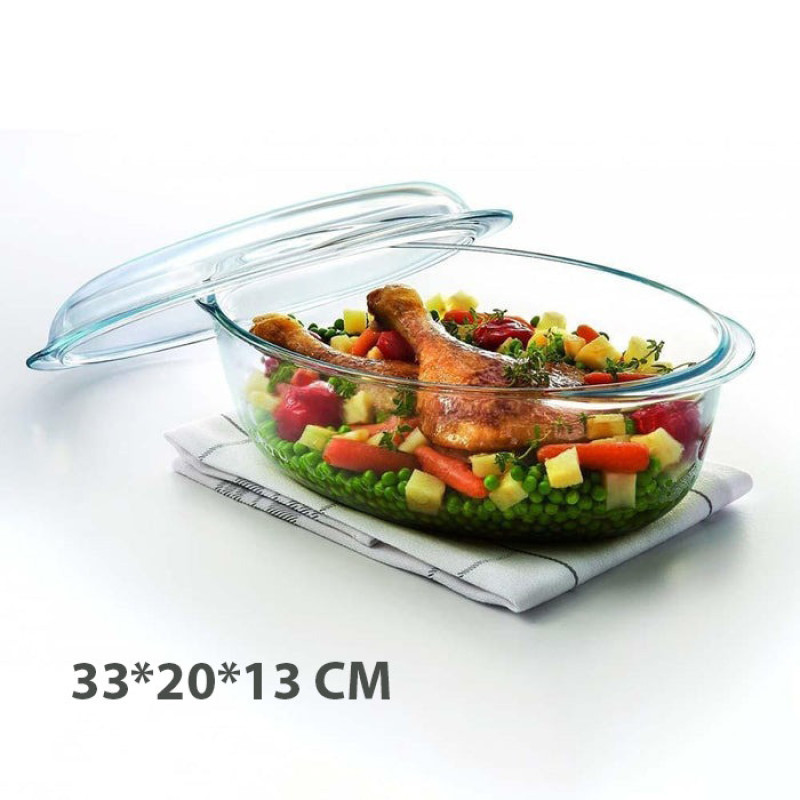 ظرف پخت پیرکس مدل مرغ خوری بیضی