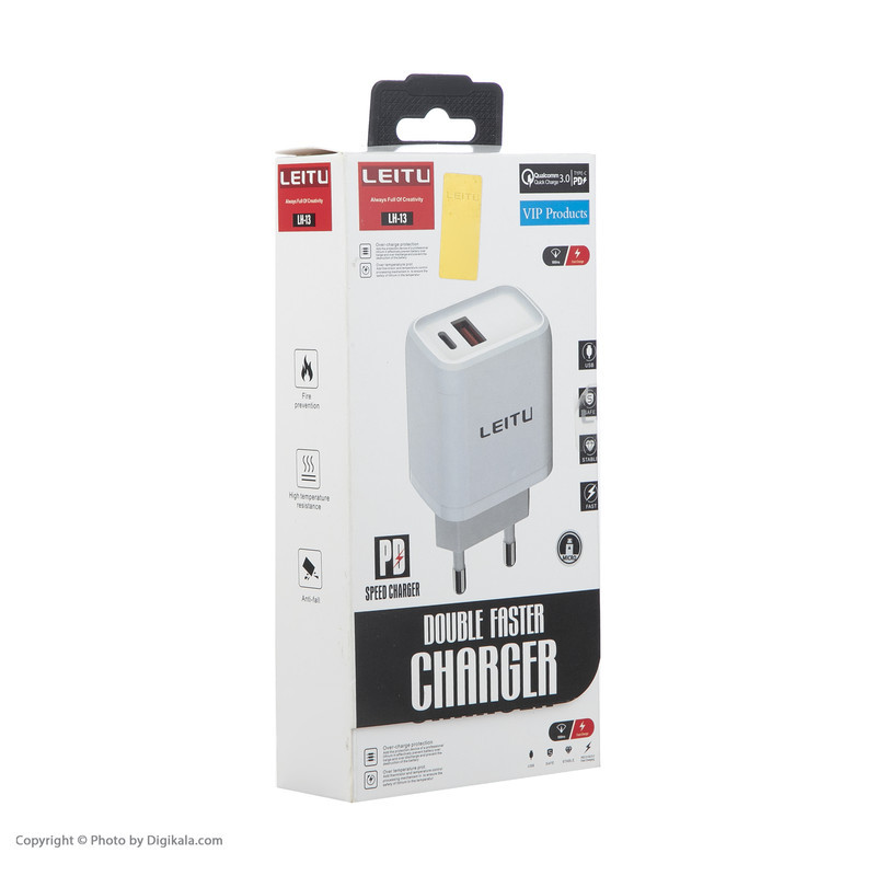 شارژر دیواری لیتو مدل LH-13 به همراه کابل تبدیل microUSB