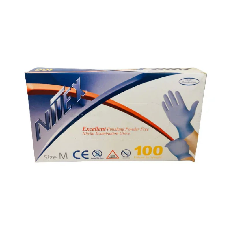 دستکش نیتریل نیتکس مدل 01bk سایز مدیوم بسته 100 عددی