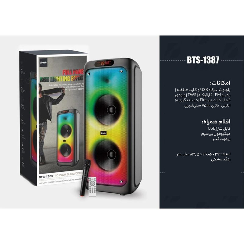 اسپیکر بلوتوثی قابل حمل مدل BTS-1387