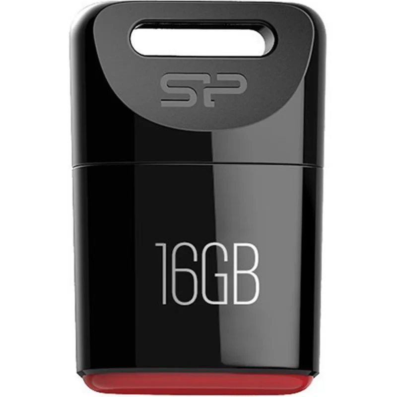 فلش مموری سیلیکون پاور مدل Touch T06 ظرفیت 16 گیگابایت، رابط USB2.0، مقاوم در برابر آب، گردوغبار و شوک، ابعاد کوچک و وزن 3.6 گرم، سازگار با ویندوز، مک و لینوکس