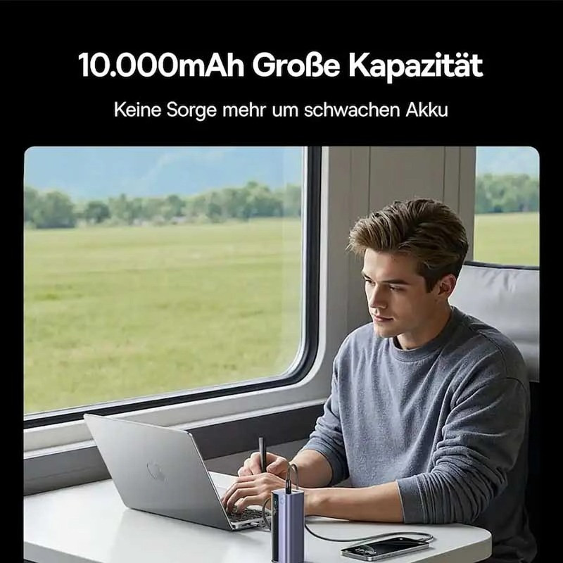 پاوربانک 145 وات بیسوس مدل EnerGeek GR11 ظرفیت 10000 میلی‌آمپرساعت