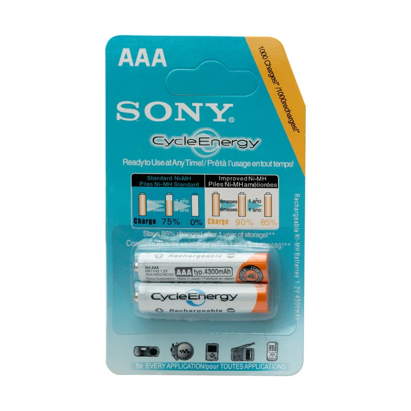 باتری نیم قلمی  قابل شارژ سونی مدل NH-AAA- HR1145  بسته ۲ عددی