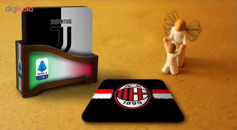 زیر لیوانی لوکسینو مدل لیگ ایتالیا Serie A بسته 6 عددی