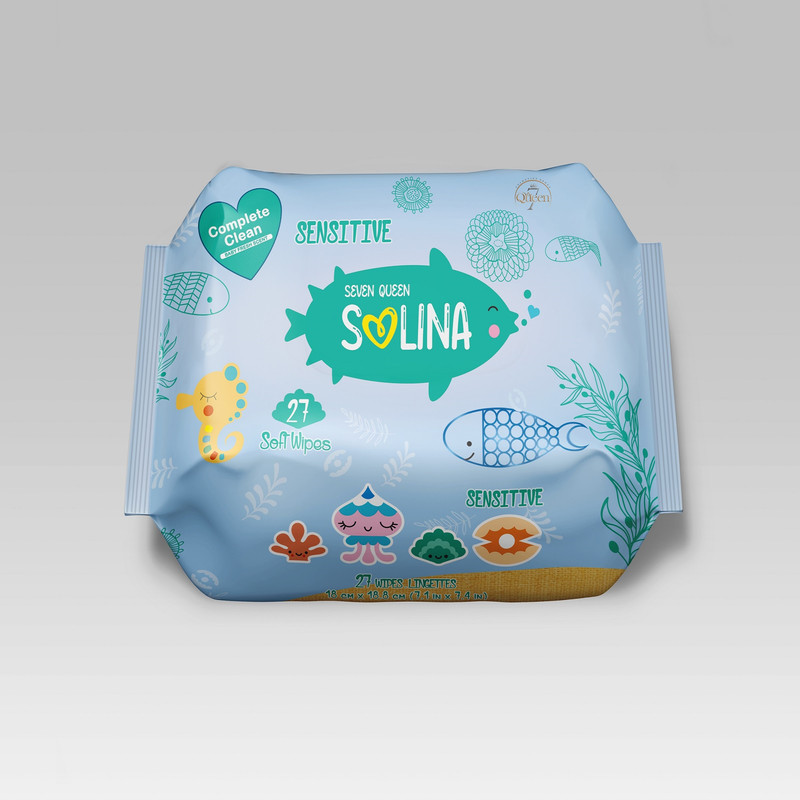 دستمال مرطوب کودک سون کوئین مدل complete clean بسته 27 عددی