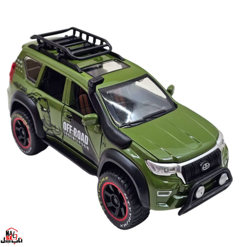 ماکت ماشین ناب سل مدل تویوتا پرادو فلزی چراغدار موزیکال آفرود TOYOTA PERADO OFF-ROAD V6