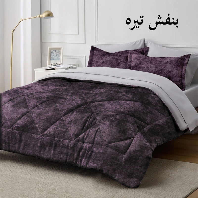 سرویس روتختی دو نفره 6 تکه نوپه هوم مدل مخمل پتینه 1006