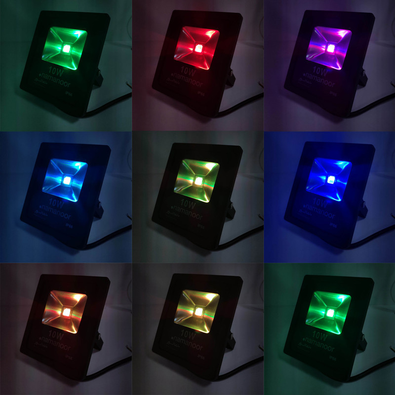 پروژکتور 10 وات نمانور مدل هفت رنگ RGB