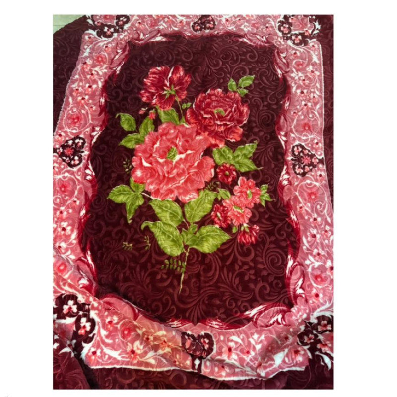 پتو 1 نفر گلبافت مدل گل برجسته کد 130 سایز 220x160 سانتی‌متر