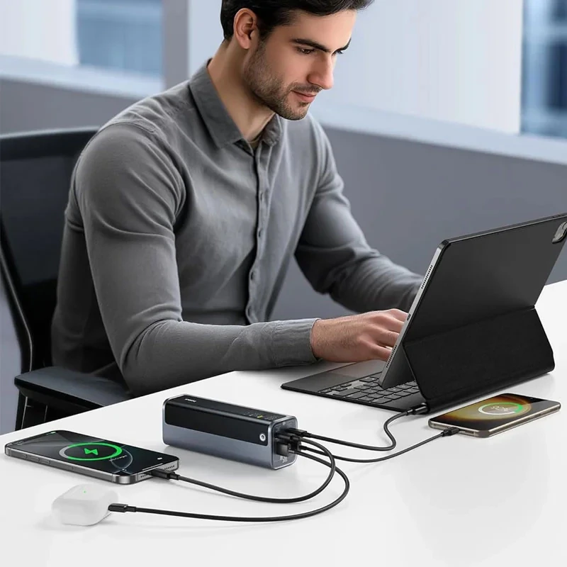پاوربانک 145 وات بیسوس مدل EnerGeek GP12 ظرفیت 20800 میلی‌آمپرساعت