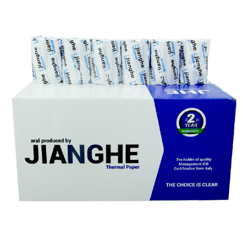 کاغذ پرینتر حرارتی 40 متری 79 جیانگ آرال سفید بسته بندی 60 عددی