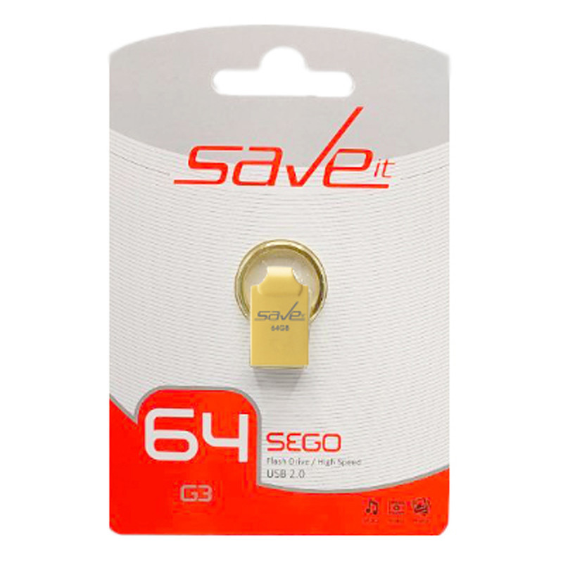 فلش مموری سیویت مدل SEGO ظرفیت 64 گیگابایت با رابط USB 2.0، بدنه فلزی، طراحی بند انگشتی با حلقه آویز، سازگار با گوشی، تبلت، لپ‌تاپ و تلویزیون، سرعت انتقال 30 مگابایت بر ثانیه