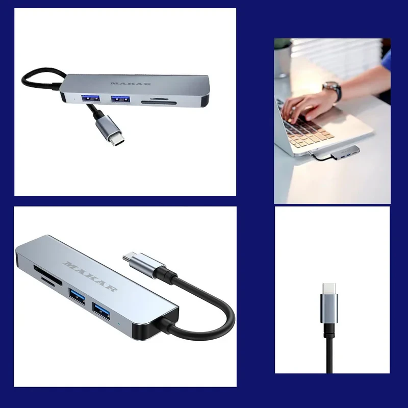هاب و کارت خوان 5 پورت USB-C ماکار مدل 5in1 MK-HU235-C
