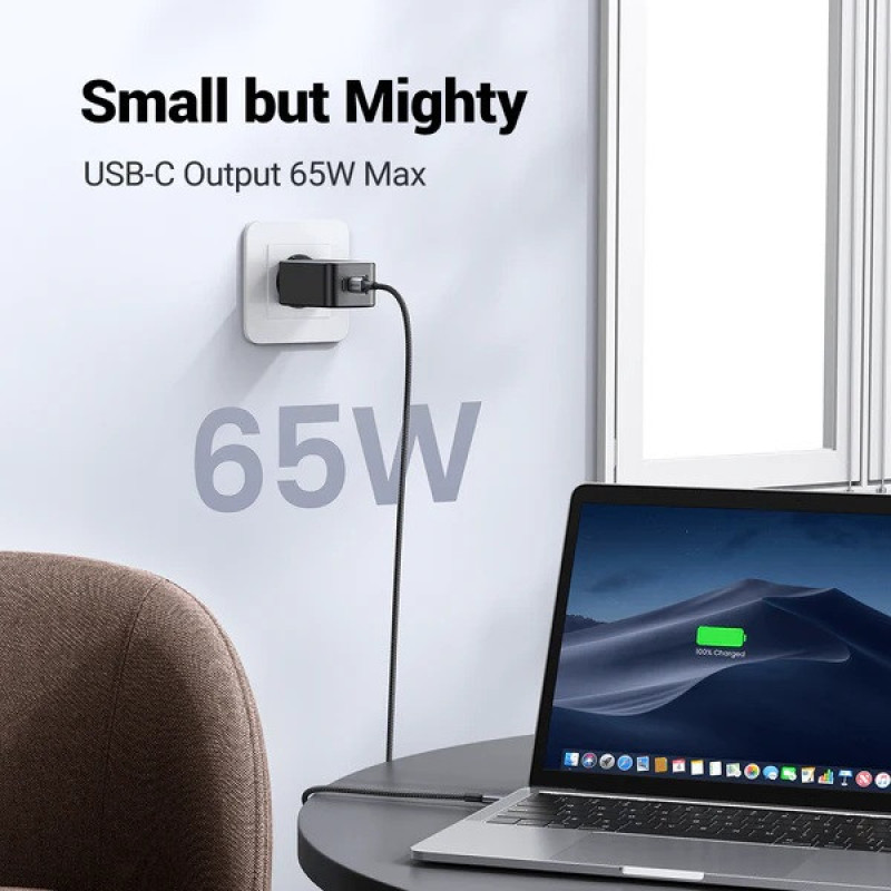 شارژر دیواری 65 وات با دو پورت USB-C و یک پورت USB-A یوگرین مدل X553 کد 35042
