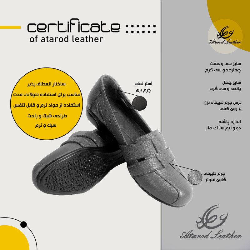 کفش روزمره زنانه چرم عطارد مدل چرم طبیعی کد SH177