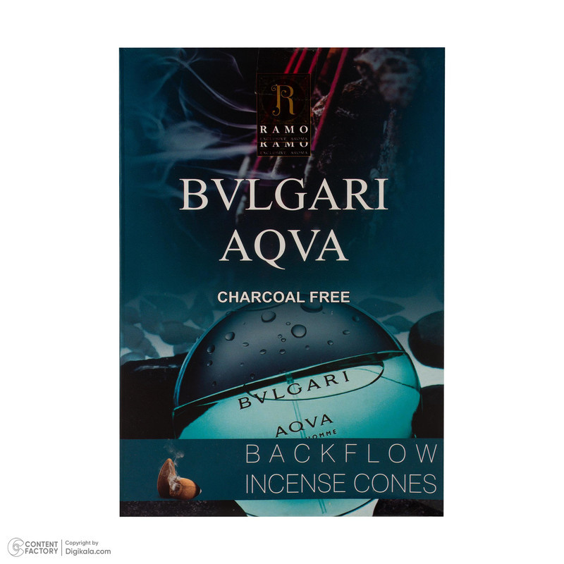 عود رامو مدل آبشاری رایحه ادکلن BVLGARI AQVA بسته 10 عددی