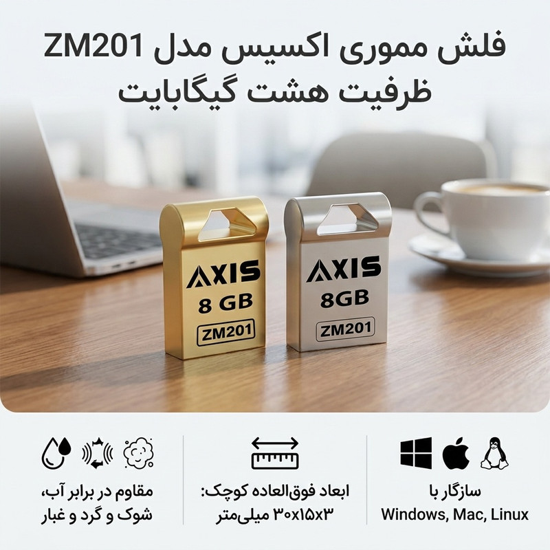 فلش مموری اکسیس مدل ZM201 ظرفیت هشت گیگابایت