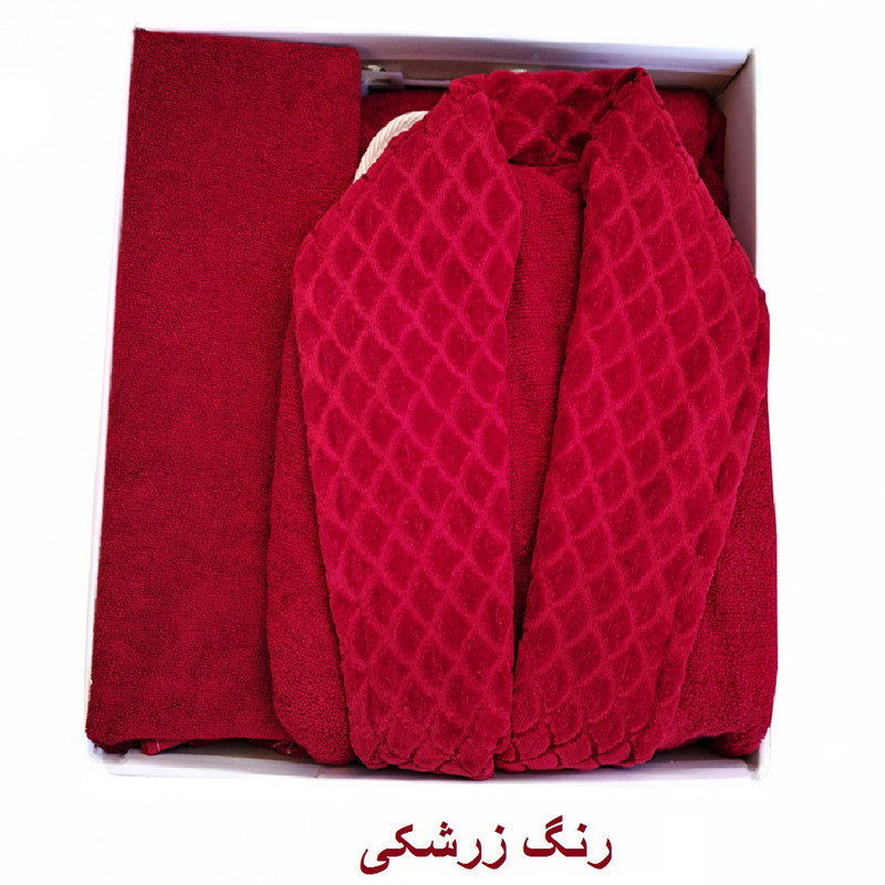 سرویس حوله پالتویی ۳ تکه هنرمند مدل AJORI سایز ۱۲۵