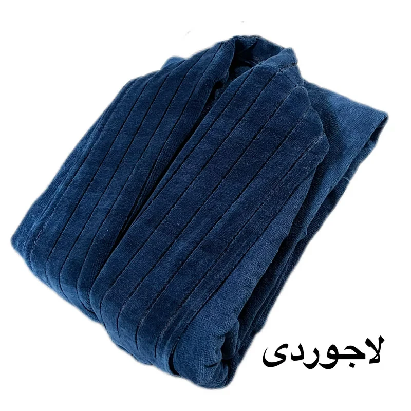 حوله پالتویی آقای کاریزما طرح یقه ابریشم مدل نواری سایز 125 مناسب برای قد 160 الی 185 سانتی متر