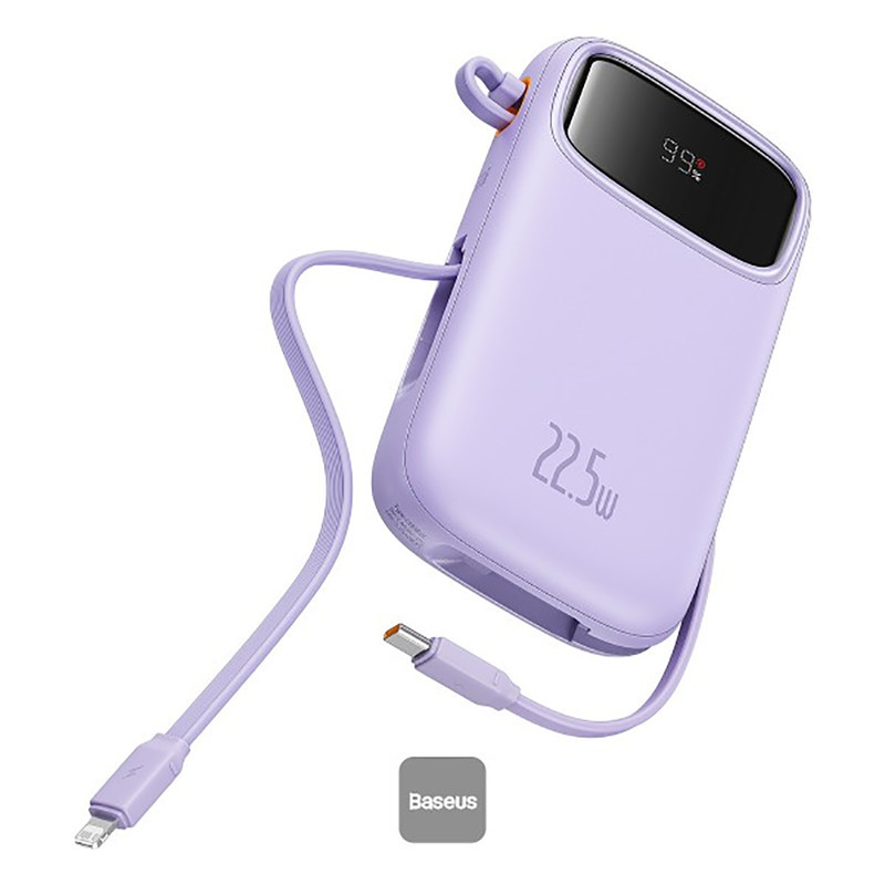پاوربانک 22.5 وات بیسوس مدل 22.5W QPow2 Dual Cable ظرفیت 10000 میلی آمپر ساعت