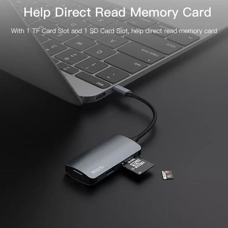 هاب 7 پورت USB-C یسیدو مدل HB16