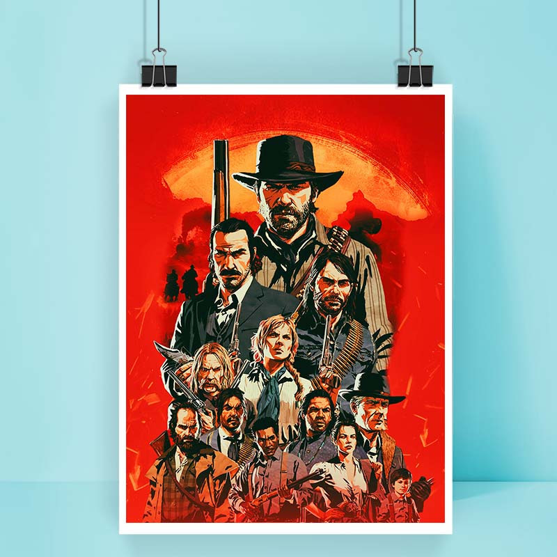 پوستر کارنيکا طرح رد دد Red Dead Redemption کد 71622 مجموعه 8 عددی