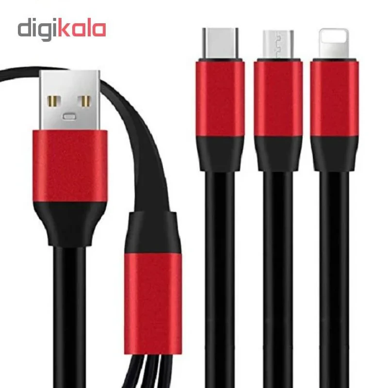 کابل تبدیل USB به Micro-usb USB-C Lighting مدل Multicable 3-1 به طول 1 متر