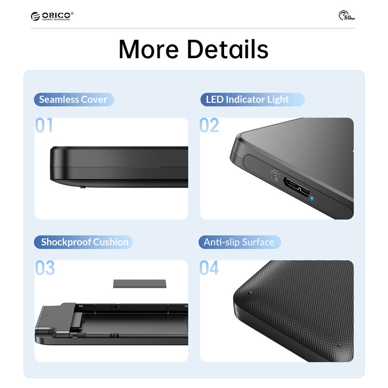 قاب هارددیسک اکسترنال 2.5 اینچی USB3.0 اوریکو مدل 2588U3-V1